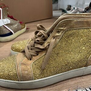 Christian Louboutin Gold Studded Sneakers